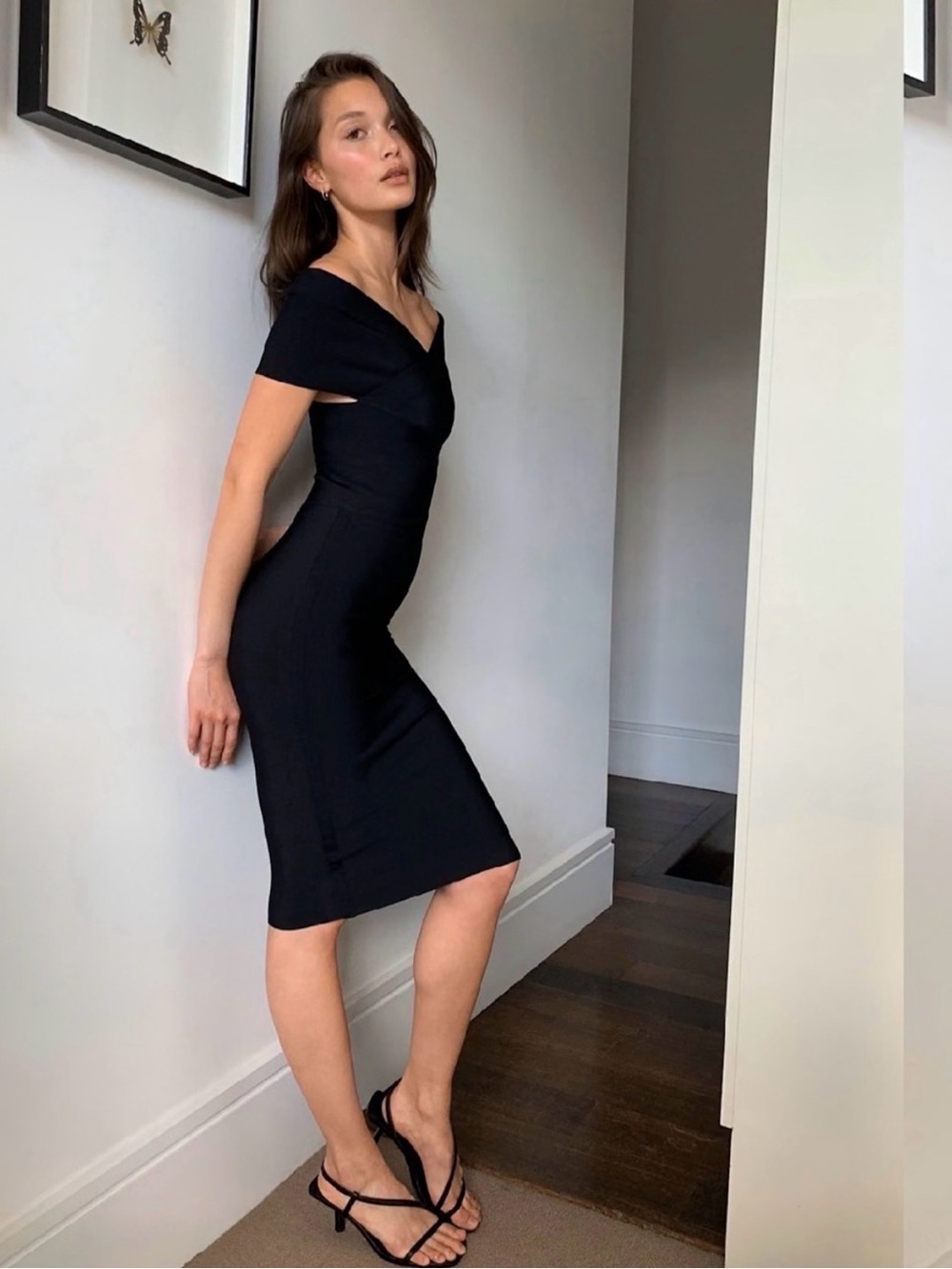 Aritzia Babaton “Cascada” Off-the-Shoulder Bandage Dress - LIKE NEW Size XS